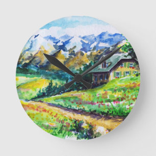 Landschaft Runde Wanduhr