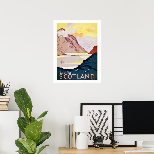 Landschaft Schottlands, Reiseplakat für Jahrgänge Poster (Heimbüro)