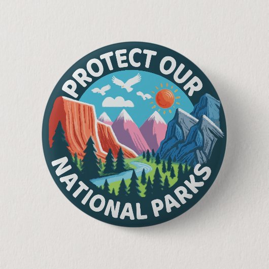 Landschaft Schützen Sie unsere Nationalparks Button (Vorderseite)