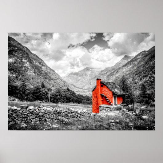 Landschaft Schwarz-Weiß-Fotografie Poster (Vorne)