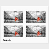 Landschaft Schwarz-Weiß-Fotografie Rechteckiger Aufkleber (Blatt)