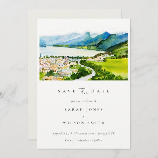 Landschaft Seebad Landschaft Aqua Save The Date (Vorne/Hinten)