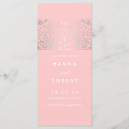 Landschaft Silberne Blume Rosa Hochzeitsprogramme Programm