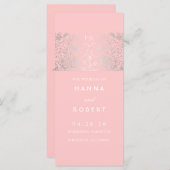 Landschaft Silberne Blume Rosa Hochzeitsprogramme Programm (Vorne/Hinten)