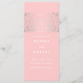 Landschaft Silberne Blume Rosa Hochzeitsprogramme Programm (Vorderseite)