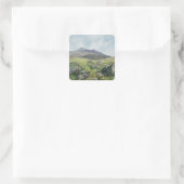 Landschaft, Snowdon Quadratischer Aufkleber (Tasche)
