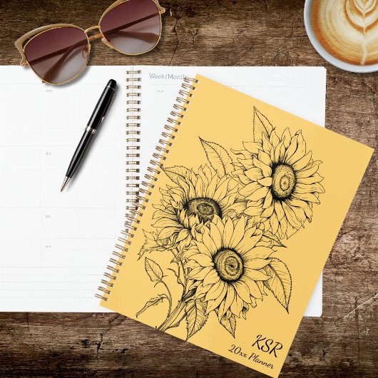 Landschaft Sonnenblumen Illustration Planer