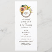 Landschaft Sonnenblumen Wreath Hochzeitsprogramme Programm (Vorderseite)