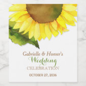 Landschaft Sonnenblumenhochzeit Weinetikett (Einzelnes Label)