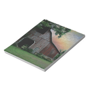 Landschaft Sonnenuntergang Landschaft alte rote Sc Notizblock