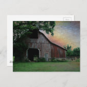 Landschaft Sonnenuntergang Landschaft alte rote Sc Postkarte (Vorne/Hinten)