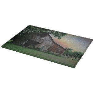 Landschaft Sonnenuntergang Landschaft alte rote Sc Schneidebrett