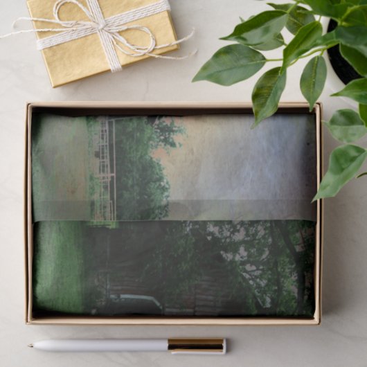 Landschaft Sonnenuntergang Landschaft alte rote Sc Seidenpapier (Geschenk)