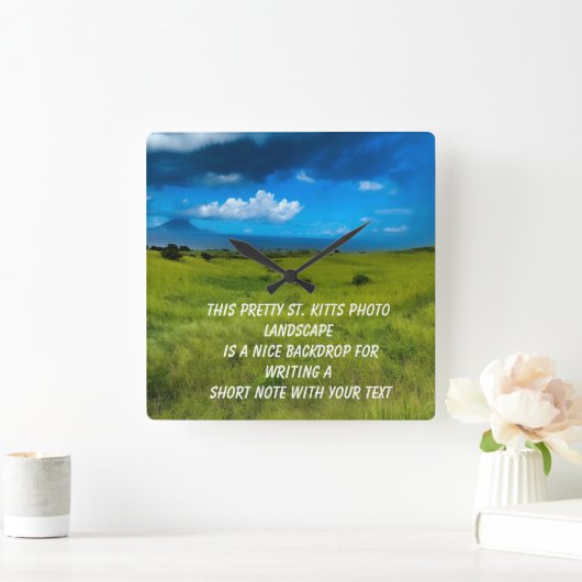 Landschaft St. Kitts Quadratische Wanduhr (Zuhause)