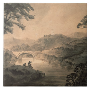 Landschaft (Stift- u. Tintenwäsche) Fliese
