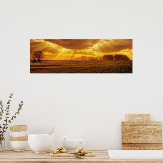 Landschaft Sunset Panorama Poster (Küche)