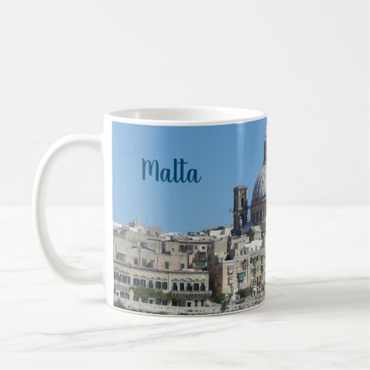 Landschaft Szene von Valletta Stadt in Malta Souve Kaffeetasse (Links)