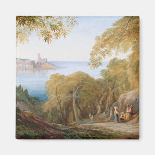 Landschaft T33412 mit Ansicht von Lerici, 1880 Magnet