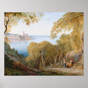 Landschaft T33412 mit Ansicht von Lerici, 1880 Poster