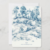 Landschaft Toile de Jouy Wedding Einladung (Rückseite)
