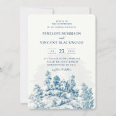 Landschaft Toile de Jouy Wedding Einladung (Vorderseite)