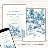 Landschaft Toile de Jouy Wedding Einladung