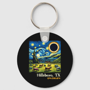 Landschaft Totale Sonnenfinsternis Hillsboro Texas Schlüsselanhänger