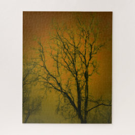 Landschaft Tree Glass Art Fotograf Orange Brown Puzzle