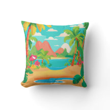 Landschaft tropische Insel Throw Kissen