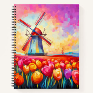 Landschaft Tulips Konzept Abstrakte Kunst Notizblock