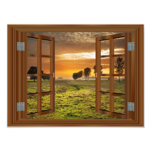 Landschaft Twilight Cow Farm USA Fotodruck (Vorne)