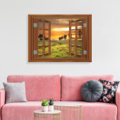 Landschaft Twilight Cow Farm USA Leinwanddruck (Insitu (Wohnzimmer))