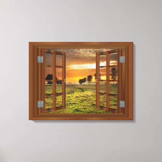 Landschaft Twilight Cow Farm USA Leinwanddruck (Vorderseite)