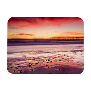 Landschaft und Pier bei Sonnenuntergang, CA Magnet