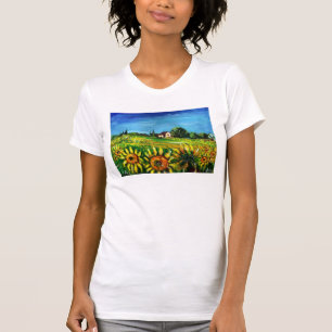LANDSCHAFT UND SONNENBLUMEN IN TOSKANA T-Shirt
