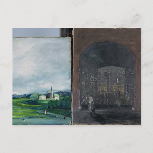 Landschaft und Straßenszene Postkarte (Vorderseite)