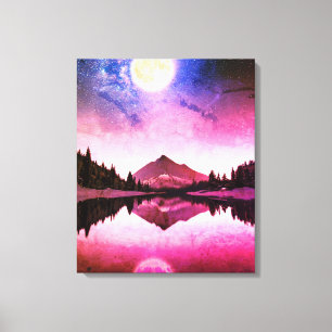 Landschaft unter dem Mondlicht Leinwanddruck