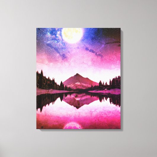 Landschaft unter dem Mondlicht Leinwanddruck (Vorderseite)