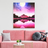 Landschaft unter dem Mondlicht Leinwanddruck (Insitu (Wohnzimmer))