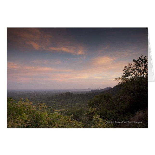 Landschaft unter einem Sonnenuntergang (Vorderseite (Horizontal))