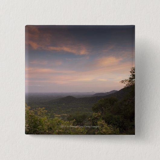 Landschaft unter einem Sonnenuntergang Button (Vorderseite)