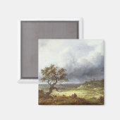 Landschaft unter einem stürmischen Himmel Magnet (Vorderseite/Rückseite)