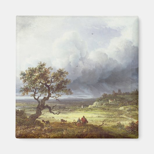 Landschaft unter einem stürmischen Himmel Magnet (Vorne)