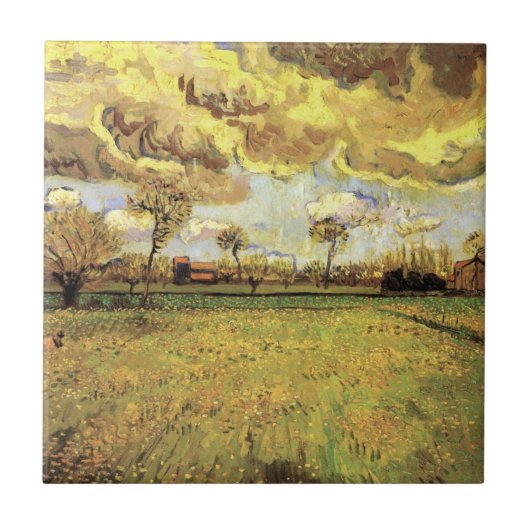 Landschaft unter einem stürmischen Himmel von Vinc Fliese (Vorderseite)