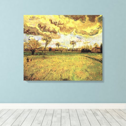 Landschaft unter einem stürmischen Himmel von Vinc Leinwanddruck (Insitu (Holzboden))