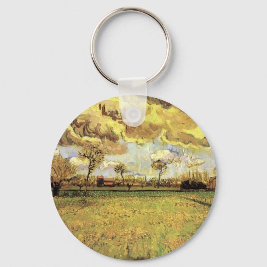 Landschaft unter einem stürmischen Himmel von Vinc Schlüsselanhänger (Vorderseite)
