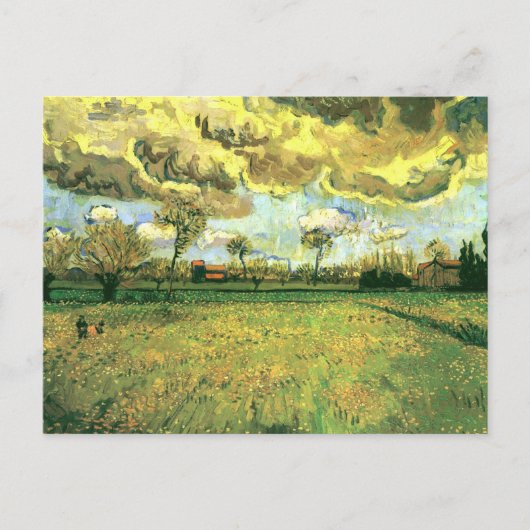 Landschaft unter stürmischem Himmel, Van Gogh Fine Postkarte (Vorderseite)