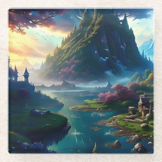 Landschaft Vier Glasuntersetzer (Vorderseite)