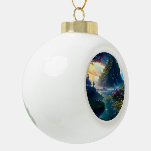 Landschaft Vier Keramik Kugel-Ornament (Links)