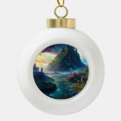 Landschaft Vier Keramik Kugel-Ornament (Vorderseite)